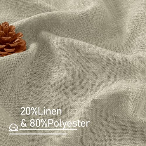 102 Inches Long Linen Curtains for Living Room Bedroom 2 Panels (Oatmeal / 52"W x 102"L (Pack of 2))