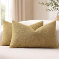 Textured Woven Throw Pillow Covers 12x20 Set of 2 Mustard Yellow (Mustard Yellow / 20" x 12" (Pack of 2))