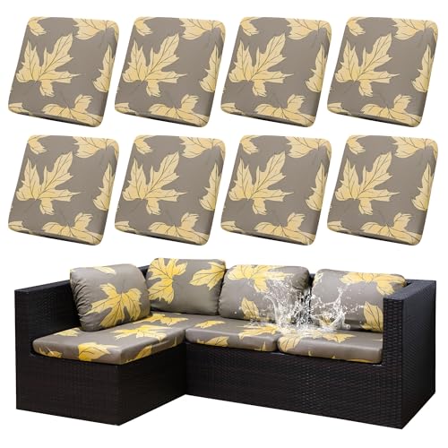 8Pcs Outdoor Cushion Covers (Maple Leaf / 8PCS)
