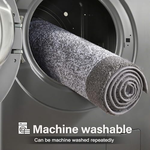 36x24 Bathroom Rugs Non Slip Washable (Light Grey / 2' x 3' (Rectangular))