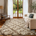 4x6 Ft Shag Area Rug for Bedroom Living Room (Ea Khaki 4sm11 / 4' X 6' (Rectangular))