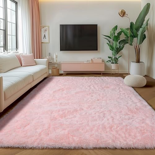 Pink 6x9 Area Rugs for Living Room Bedroom (Light Pink / 6' x 9' (Rectangular))