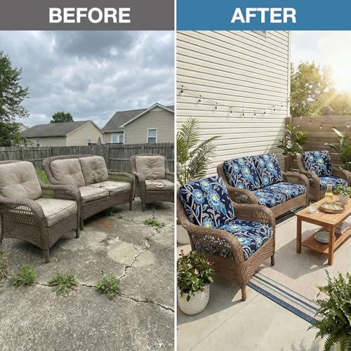 4Pcs Patio Cushion Covers (Bluebell / 4PCS)