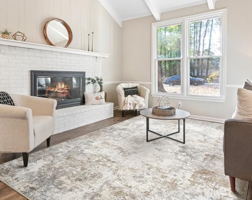 7x9 Area Rug Living Room Rugs (Brown Grey / 7' x 9' (Rectangular))