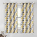 Moroccan 100% Blackout Curtains Bedroom Yellow Grey 50x45 2 Panels (Grommet | Yellow and Grey / 50"W x 45"L (Pack of 2))