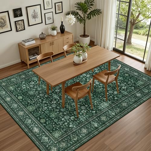 3x5 Area Rugs Living Room (Deep Green / 3' x 5' (Rectangular))