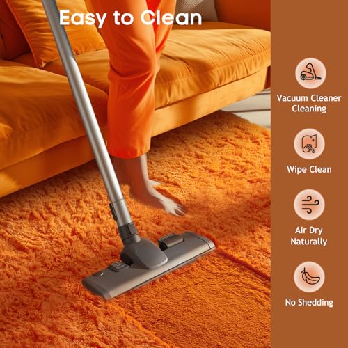 Orange Rugs for Living Room Bedroom (Orange / 5' x 8' (Rectangular))