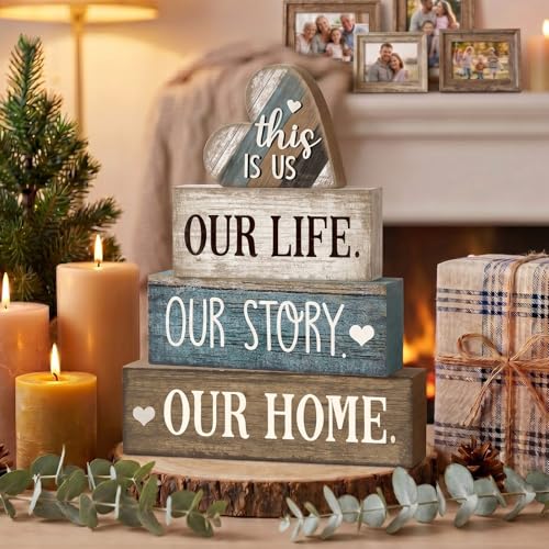 4 Pcs Farmhouse Table Decoration (Vintage Heart)