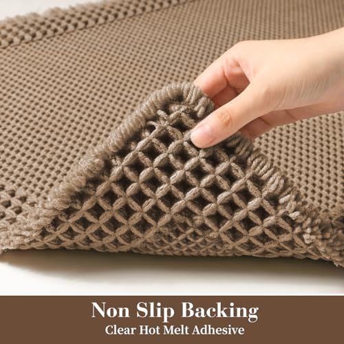 Waffle Bath Mat for Bathroom (Brown / 17" X 24")