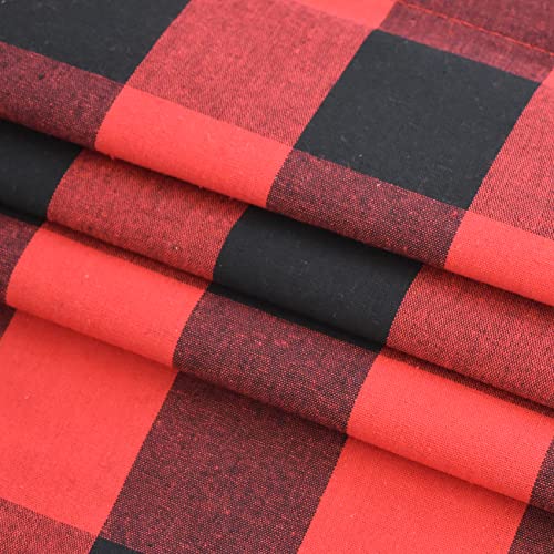 Buffalo Check Plaid Valances Gingham 1 Pack Tiers Red and Black Rod Pocket Farmhouse Short Curtains For Windows Treatment Decor Small Curtains Over Sink For Kitchen (54"W x 12"L (Pack of 1) / Red and Black)