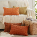 4 Packs Decorative Throw Pillow Covers for Living Room Couch Bed (24" x 16" (Pack of 4) / Burnt Orange Series)