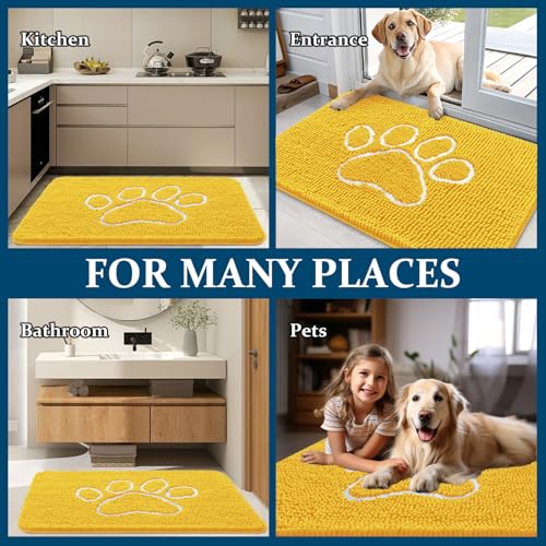 Dog Door Mat for Muddy Paws 48x30 (Yellow / 48" X 30")