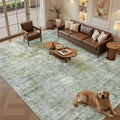 Abstract Rug 8x12 Large Living Room Area Rugs Washable Green (Green/Ivory / 8' x 12' (Rectangular))