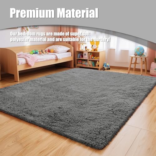 4x6 Area Rug for Bedroom (Deep Grey / 4' x 6' (Rectangular))