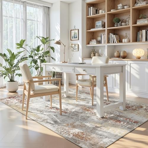 4x6 Washable Area Rugs for Bedroom Living Room (Taupe Grey Brown / 4' x 6' (Rectangular))