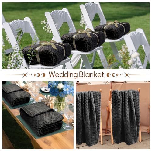 4 Pack Fleece Throw Blankets 50x60 Inches (Black / Throw(50''x60''))