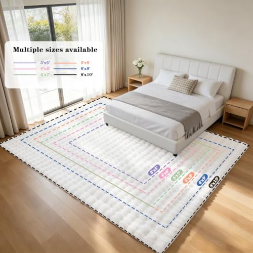 White Rabbit Plush Rug 6'x9' (White / 6' x 9' (Rectangular))