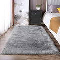 3x5 Faux Sheepskin Rug (3' x 5' (Rectangular) / Grey)