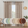 Taupe Linen Curtains 52x84 Inch Length for Bedroom and Living Room (Taupe / 52"W x 84"L (Pack of 2))