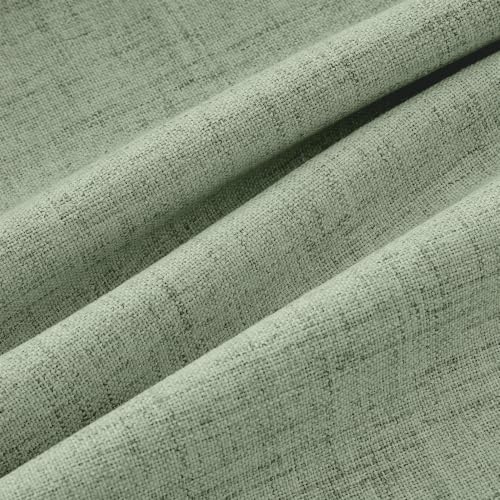 100% Blackout Linen Curtains 42 x 72 Inch Sage Green 2 Panels (Sage Green / 42"W x 72"L (Pack of 2))