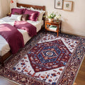 3x5 Washable Non Slip Boho Area Rug for Bedroom (Burgundy Navy/Multi / 3' x 5' (Rectangular))