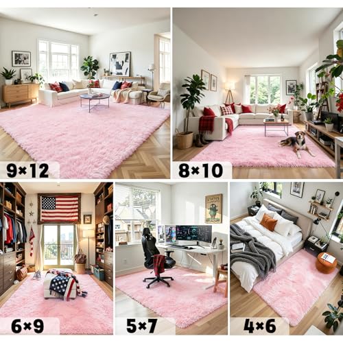 4x6 Area Rugs for Bedroom (Pink / 4' x 6' (Rectangular))