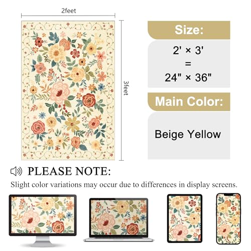 2x3 Entryway Rug (Beige Yellow / 2' x 3' (Rectangular))