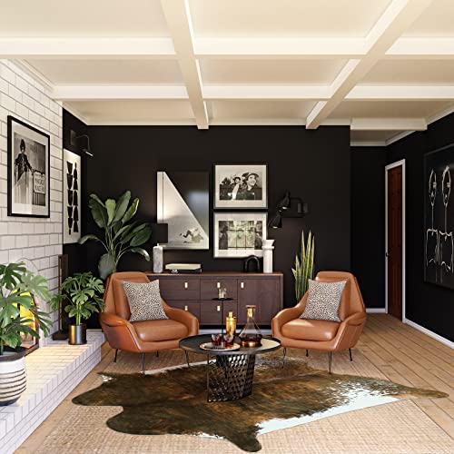 Faux Cowhide Rug (6'3" x 7' (Irregular) / Saddle Brown)