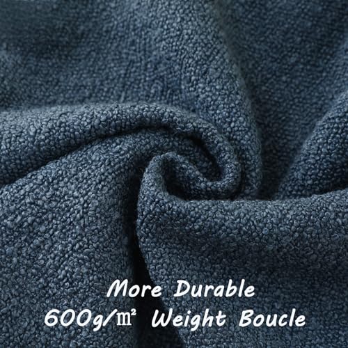 Pack of 2 Boucle Textured Throw Pillow Covers 20x20 Inch (Haze Blue / 20" x 20" (Pack of 2))