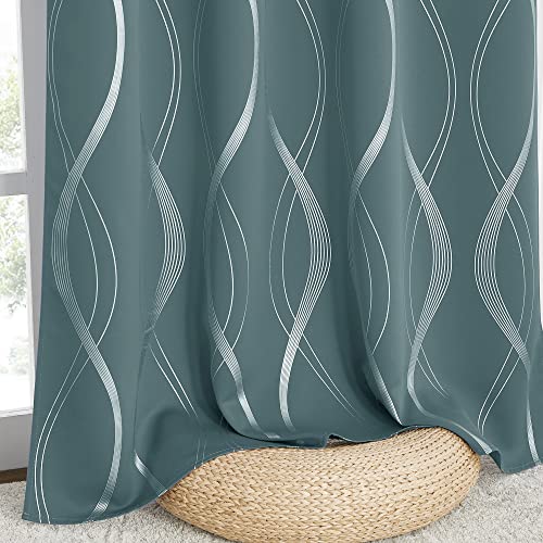Blackout Curtains Panels for Living Room (1 - Greyish Blue / 52"W x 84"L (Pack of 2))