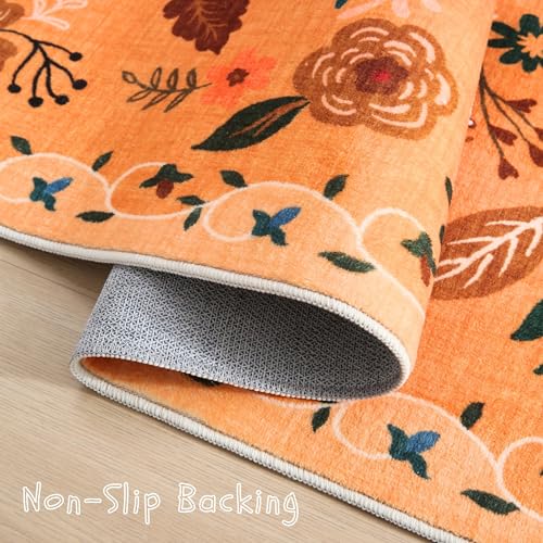 Door Mat 2x3 Area Rug Washable (Yellow Orange / 2' x 3' (Rectangular))