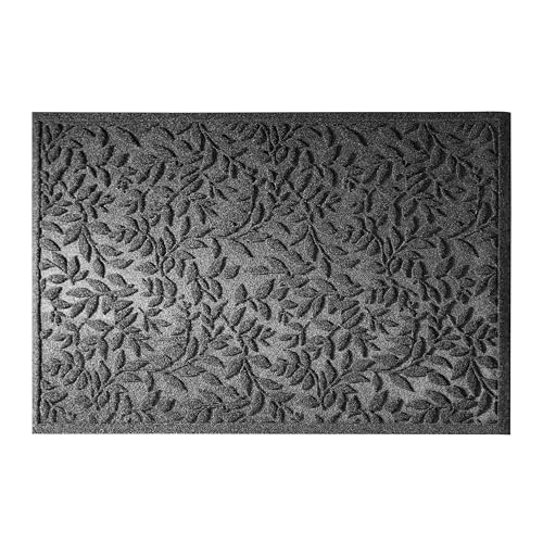 Grey Leaves Outdoor Indoor Entrance Door mat (Leaves-grey / 2'8" x 3'11" (Rectangular))