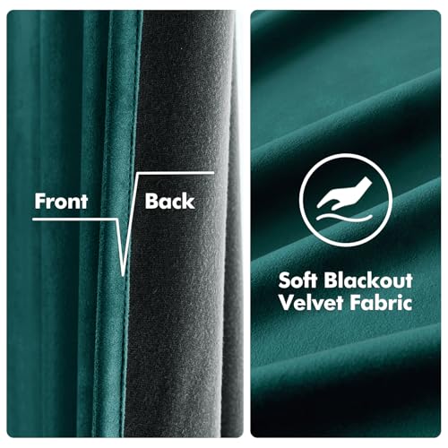 Velvet Curtains Christmas Dark Green 52 x 84 Inch Length Set of 2 (Dark Green / 52"W x 84"L (Pack of 2))