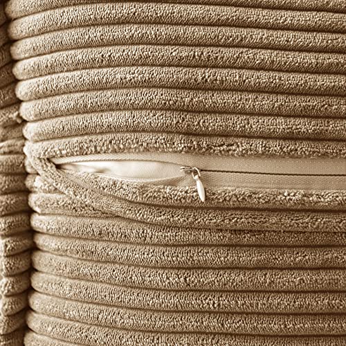 Decorative Lumbar Throw Pillow Covers 12x20 Inch Khaki 2 Pack (Khaki / 20" x 12" (Pack of 2))