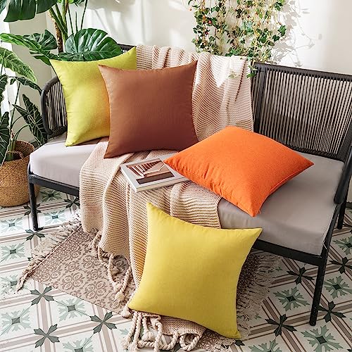 Decorative Outdoor Pillow Covers Fall Euro 22x22 Orange (22" x 22" (Pack of 2) / Orange)