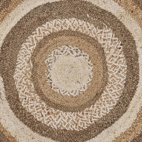 8ft Round Natural Jute Indoor Area Rug (Beige/Brown / 7'6" (Round))