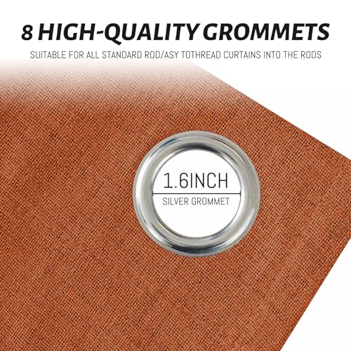 Burnt Orange Linen Curtains 84 Inches Long for Living Room (Linen Burnt Orange / 52"W x 84"L (Pack of 2))