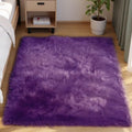 Purple Sheepskin Rug 4x6 Fluffy Fuzzy Furry Carpet for Bedroom Bedside Faux Fur Soft Shaggy Plush Rectangle (5'6" x 6'4" (Rectangular) / Purple)