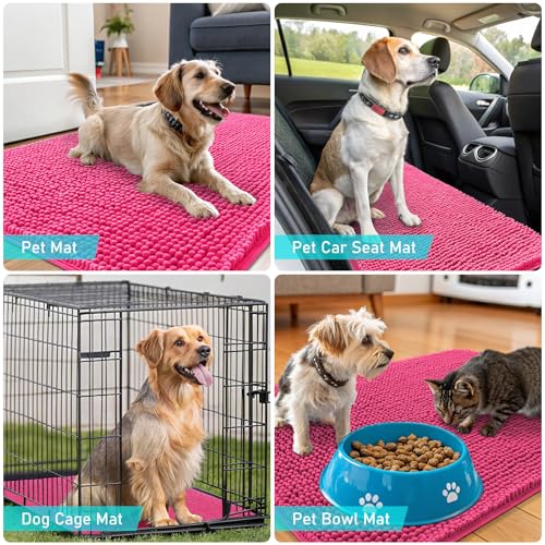 Dog Door Mat for Muddy Paws 59x35 (Hot Pink / 59" X 35")