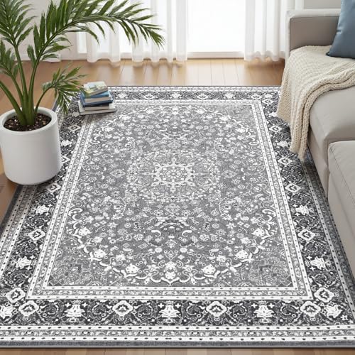 5x7 Area Rugs for Living Room (Oriental Light Grey / 5' X 7' (Rectangular))