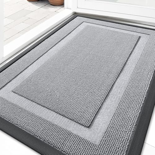 Front Door Mat Outside 33x21 (Silver Gray / 33" x 21")