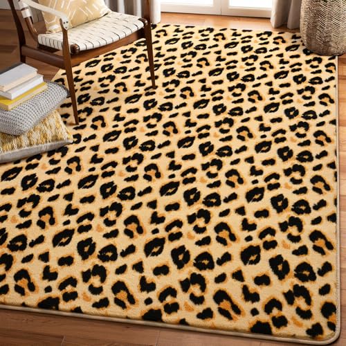 Soft Leopard Runner Rugs (2' x 6' (Runner) / Khaki)