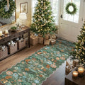 Washable 2x8 Hallway Runner Rug (2' x 8' (Rectangular) / Green/Floral)