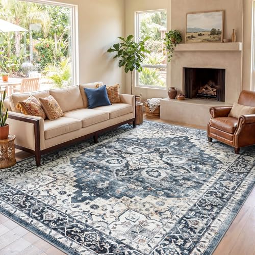 Amada 8x10 Area Rugs for Living Room (8' x 10' (Rectangular) / Blue)
