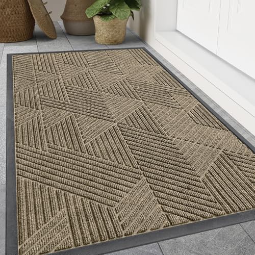 Front Door Mat Outside Entrance (Camel / 47" X 32")