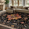 Washable Area Rug (Black/Colorful / 7' x 9' (Rectangular))