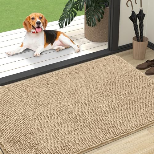 Dog Door Mat for Muddy Paws 47x32 (Beige / 47" X 32")
