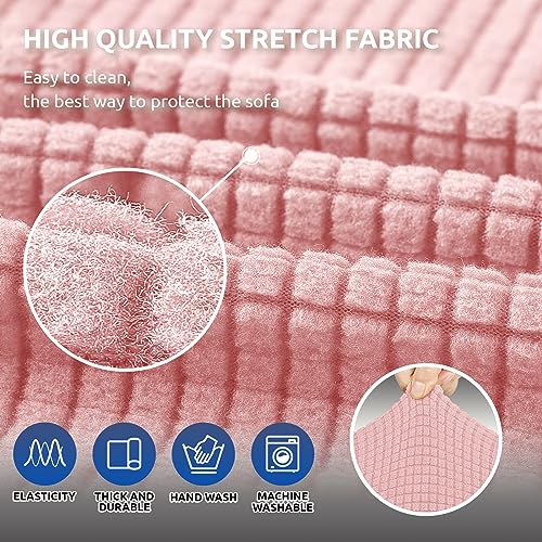 Stretch Loveseat Couch Cover (Dusty Pink / Medium)