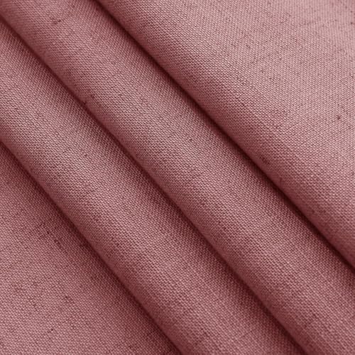 Canyon Rose Linen 144 Inch Curtains for Living Room Light Filtering Semi Sheer Curtain Back Tab Modern Farmhouse Decor Elegant Girl Drapes Floor to Ceiling High Window for Bedroom 52x144 (52"W x 144"L (Pack of 2) / Canyon Rose)