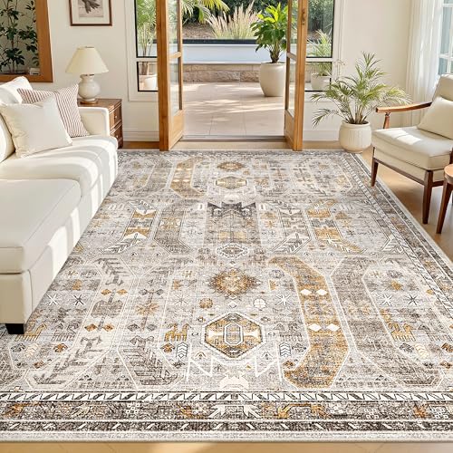 5x7 Area Rugs for Living Room (Brown/Gold / 5' x 7' (Rectangular))